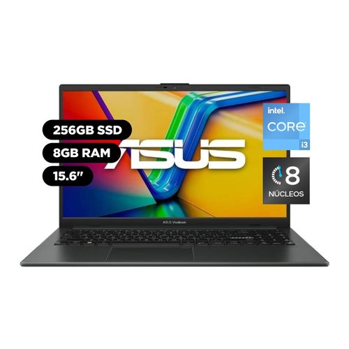 Laptop Asus Vivobook Go Intel Core i3 12a Gen 8 núcleos 8GB 256GB SSD 15.6"