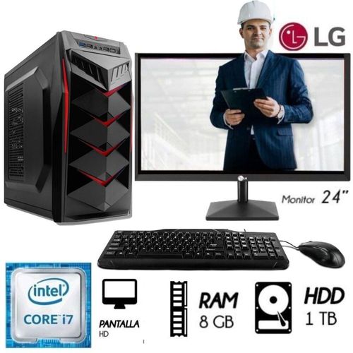 Desktop Intel Core I7 3.2 Ghz Monitor 24" FHD Ram 8GB Disco 1TB