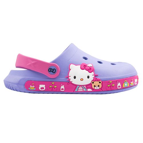 Sandalias Hello Kitty para Niñas tipo Crocs Morado