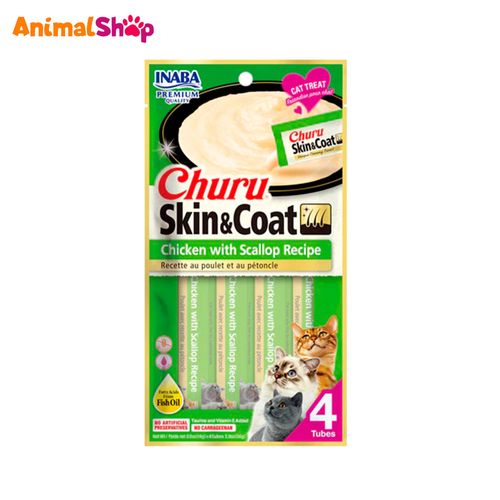 Churu Skin & Coat Snack Húmedo Para Gato Vieiras Y Pollo 4Un