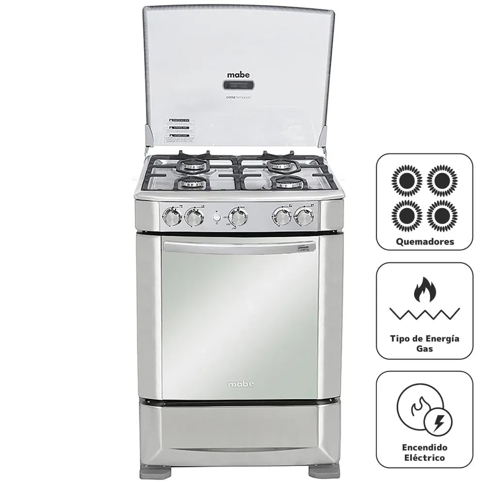 Cocina a Gas MABE 4 Quemadores CMP6030FX0 - copy