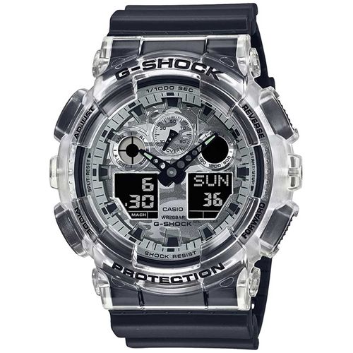 Reloj G-Shock Resina Gris Oscuro Transparente GA-100SKV-1A G-SK-114