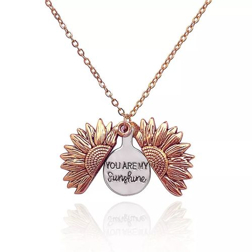 Collar de girasol oro rosa you are my sunshine