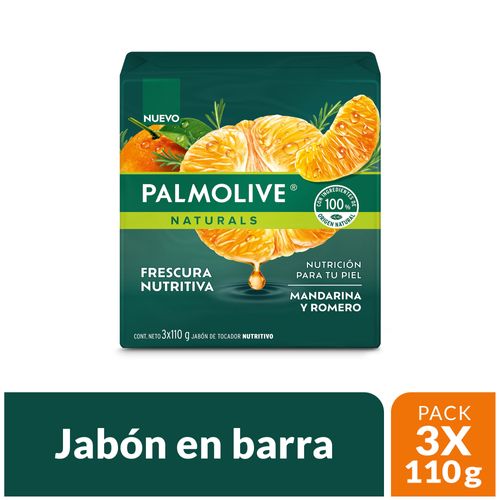 Jabón Palmolive Mandarina y Romero Pack 3x 110g