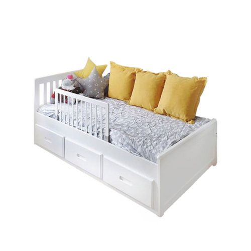 Cama Mi Madera Perfecta Matius 1.5 Plazas Blanco