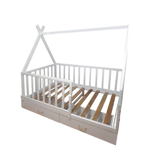 Cama Mi Madera Perfecta Teepe Andy 1 Plazas Blanco