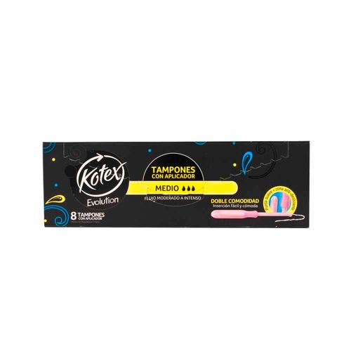 Tampón KOTEX Evolution Medio con Aplicador Caja 8un