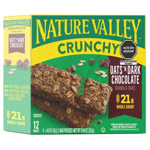 Cereal en Barra NATURA VALLEY Crunchy Dark Chocolate Caja 253g