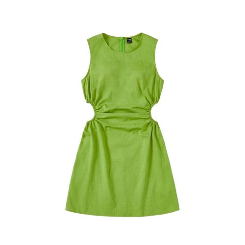 Vestido Shein Ezwear Verde con Abertura Fruncido Lateral Talla M