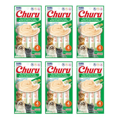 Churu Snack Húmedo de Atún con Pollo para Gatos Pack x6