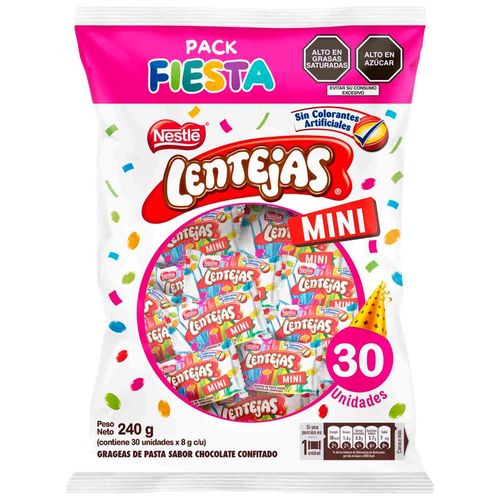 Mini Grageas de Chocolate LENTEJAS Fiesta Bolsa 240g