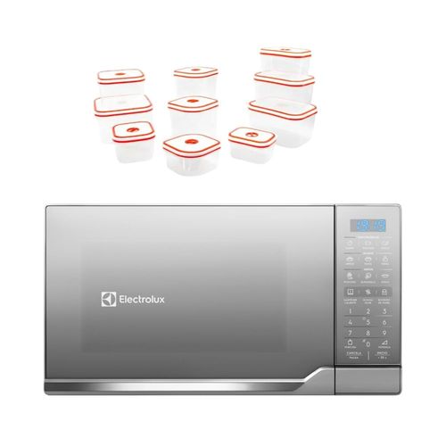 Microondas Freestanding Eléctrico 25LT S + A14278701-Set de tapers contenedores hermeticos x 10pzs Electrolux