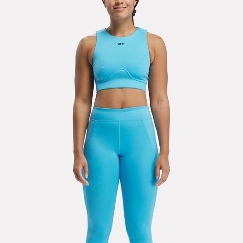 Top Deportivo Reebok Para Mujer 100076306 Lux Contour Crop Celeste