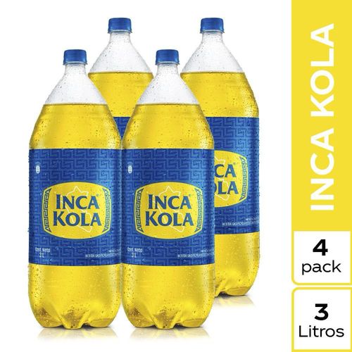 Pack Gaseosa INCA KOLA Sabor Original Botella 3L x 4un
