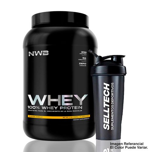PROTEÍNA NWB WHEY CONCENTRATE 3LB VAINILLA + SHAKER