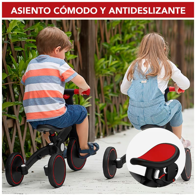 Bicicleta-Triciclo-3-en-1-plegable-para-niños-T80-Trimily-Rojo