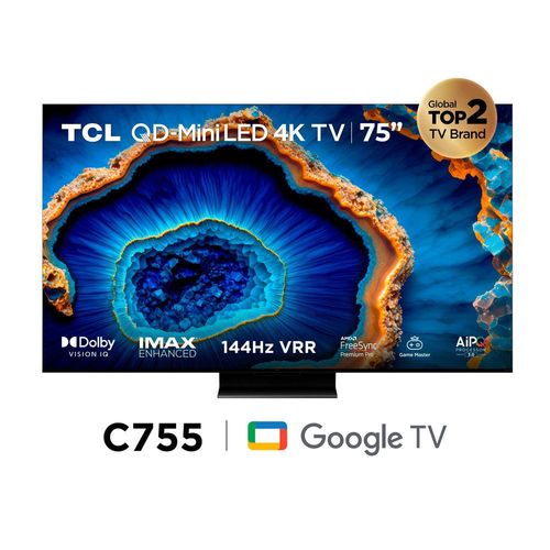 Televisor TCL 75" 75C755 QD-MiniLED Google Tv 4K Ultra HD