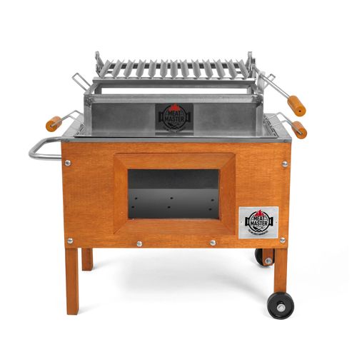 Caja China Master Jr Con Ventana + Parrilla De Ángulos Levadiza + Termometro