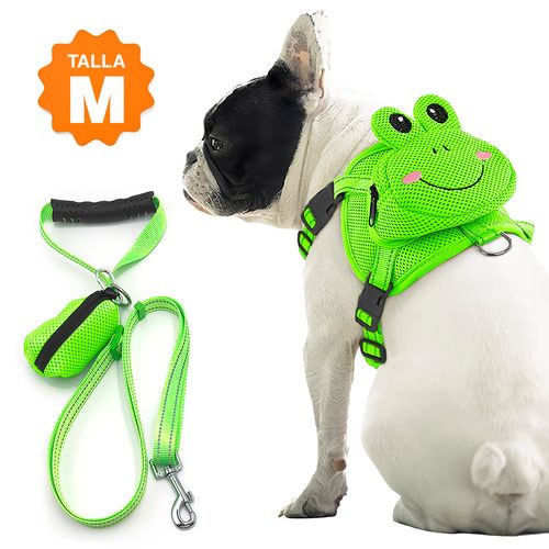 Mochila Arnés con Correa para Perros Talla M Sapito R40