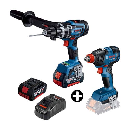 COMBO Herramientas Bosch: Taladro Percutor GSB 18V-150 C Biturbo + Llave de Impacto GDX 18V-200 (sin bateria)