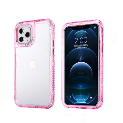 Case 3 En 1 Con Borde de Color Para Iphone 14 Pro Max - Rosa