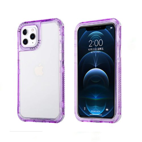 Case 3 En 1 Con Borde de Color Para Iphone 14 Pro Max - Lila