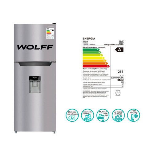 Wolff - Refrigeradora No Frost de 248L