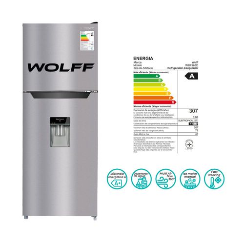 Wolff - Refrigeradora No Frost de 345L