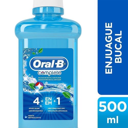 Enjuague Bucal con Flúor Oral B Complete 4 en 1 500ml