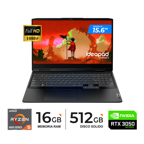 Laptop Lenovo IdeaPad Gaming 3 15ARH7 Ryzen 5 6600H(6 Core)3.30/4.50GHz(15.6")FHD/16GB/512GB SSD/RTX