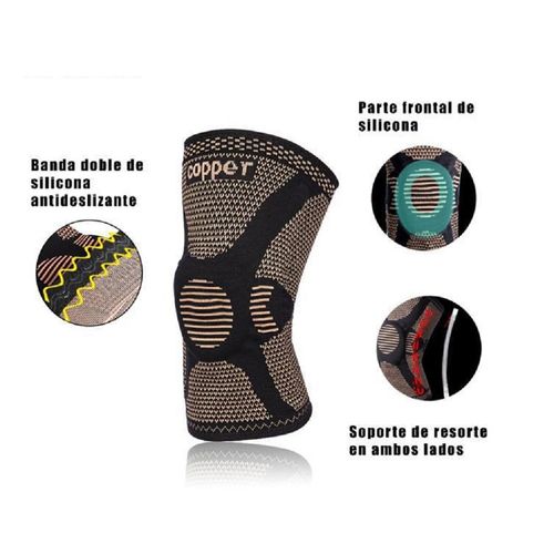 Rodillera Elastico Hilo Cobre con Varillas Talla M