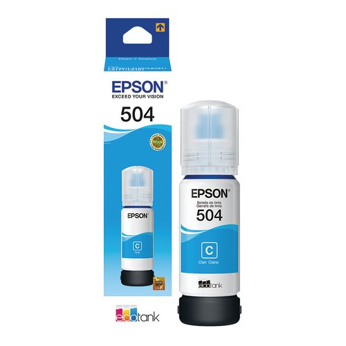 Tinta Epson T504 Cyan Botella 504