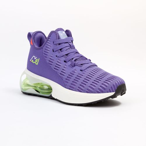 ZAPATILLAS NEW ATHLETIC LIFESTYLE WIND52 MORADO CON VERDE PARA MUJER