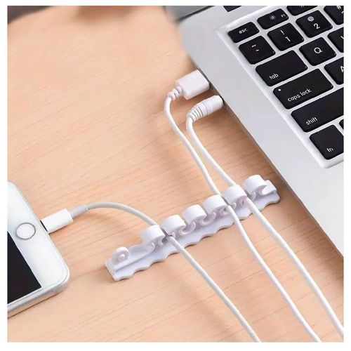 Organizador de Cables USB para Oficina Escritorio Blanco x2