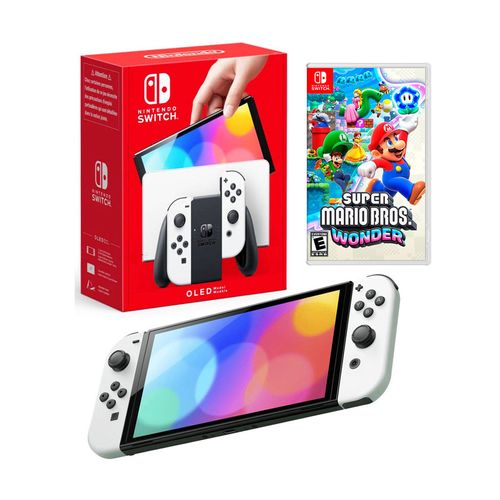 Consola Nintendo Switch Oled Blanca + Mario Wonder