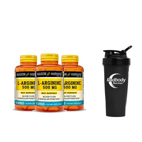 COMBO VITAMINAS MASON NATURAL - 3 ARGININE 500 MG (60 CAP) + SHAKER