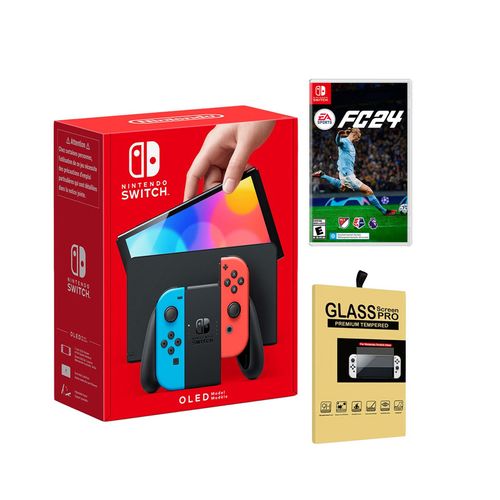 Consola Nintendo Switch Oled Neon + EA Sports FC 24 + Mica