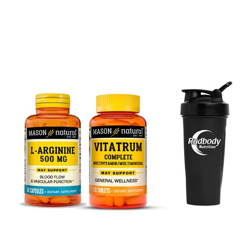 COMBO VITAMINAS MASON NATURAL - ARGININE 500 MG + VITATRUM MULTIVITAMIN & MULTIMINERAL + SHAKER