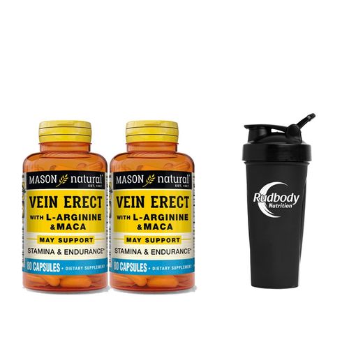 COMBO VITAMINAS MASON NATURAL - 2 VEIN ERECT WITH ARGININE & MACA + SHAKER