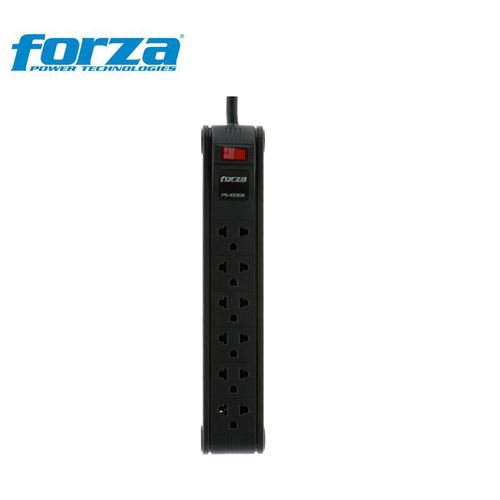 Regleta De 6 Tomas Forza  Negro 220v Ps-1006b 03 Mtrs