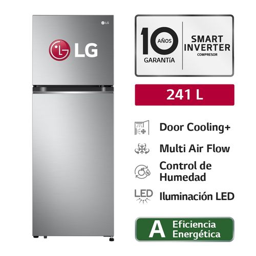 Refrigeradora LG Top freezer GT24BPP 241 L con Door Cooling Plateada