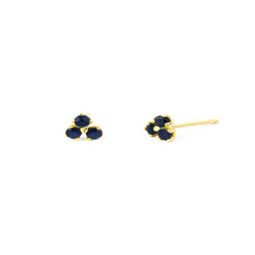 Aretes De Oro 18K Zafiro Tu Y Yo