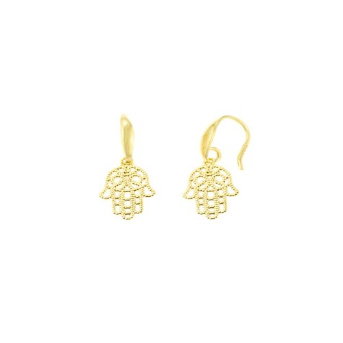 Aretes De Plata 925 Goldensilver Mano Poderosa