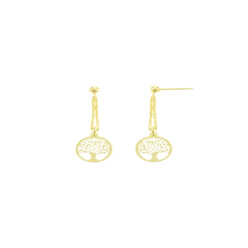 Aretes De Plata 925 Goldensilver Árbol De La Vida