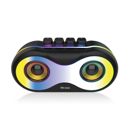 Wesdar - Parlante K85S-BLK Bluetooth 5.3 1800mAh 7W con luz LED - Negro