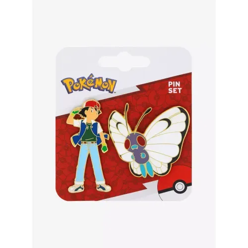 Pokemon Ash & Butterfree Enamel Pin Set