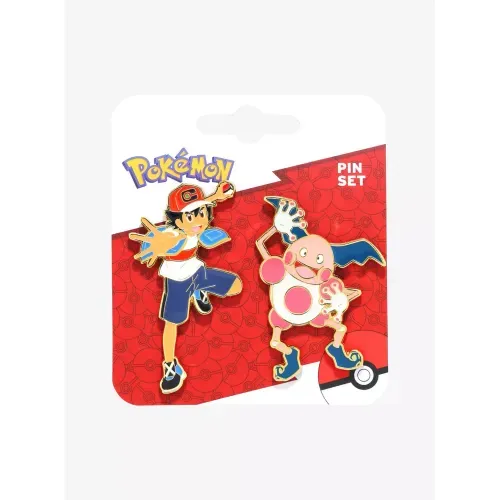 Pokemon Ash and Mr. Mime Enamel Pin Set