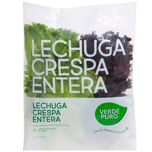 Lechuga Crespa Entera VERDE PURO Bolsa 200g