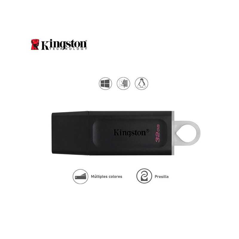 Memoria-Usb-32-Kingston-Exodia-32GB--NEGRO