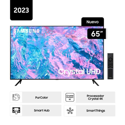 Televisor Samsung Smart TV 65" Crystal UHD 4K UN65CU7000GXPE